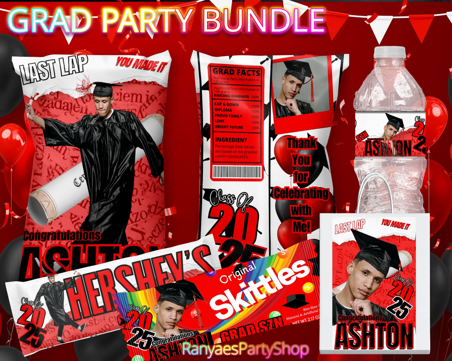 Graduation Digital Party Bundle | Grad Season | Congrats Grad | 2025 Grad | Digital File Only
