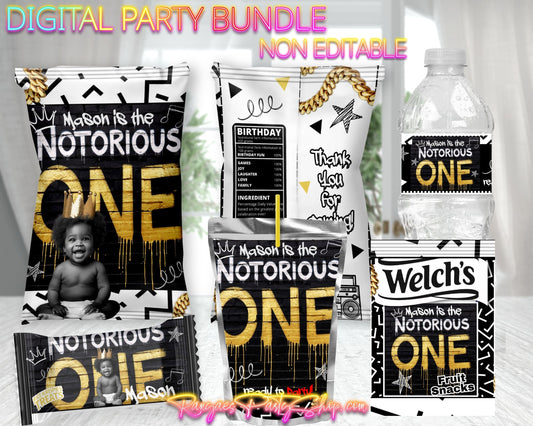 The Notorious One Digital Party Package | The Big One Party Bundle | Non Editable | Digital File Only