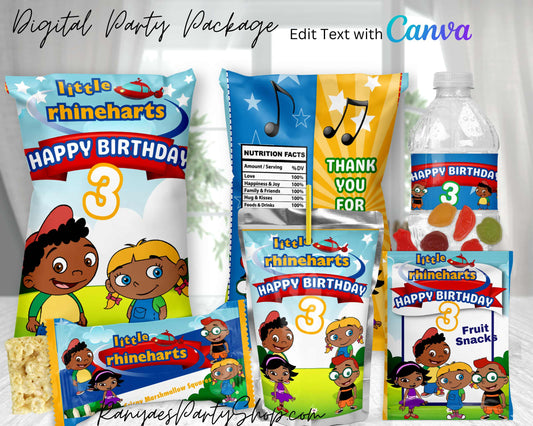 African American Little Einstein's Digital Party Package | Edit Text with Canva | You Edit | You Save | You Download | You Print | Digital File Only