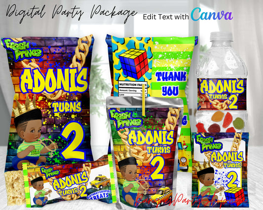 Fresh Prince Digital Party Package | Edit Text with Canva | You Edit | You Save | You Download | You Print | Digital File Only