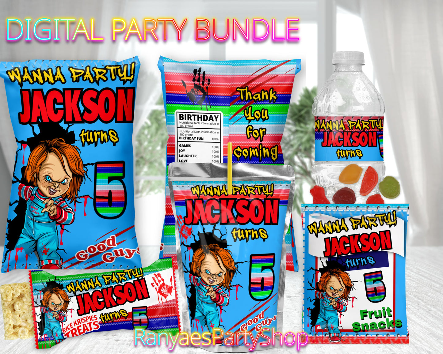 Chucky Digital Party Package | Chucky Party Bundle | Chucky Birthday Party Package | Digital File Only