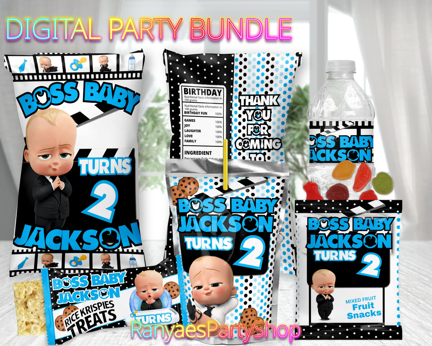 Boss Baby Digital Party Package | Boss Baby Party Bundle | Boss Baby Birthday Party Package | Digital File Only