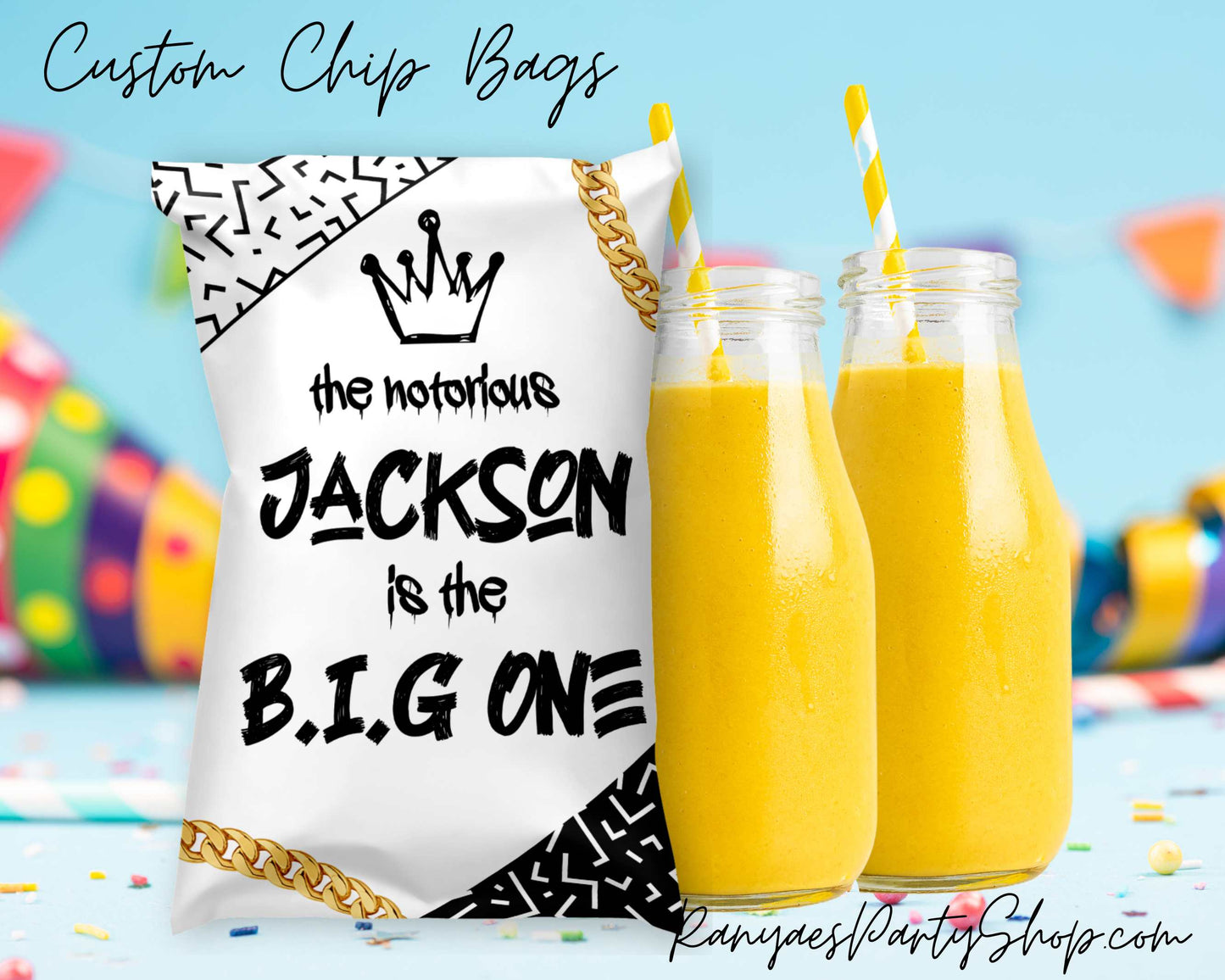 The Big ONE Chip Bag Favors | Custom Chip Bags | Custom Birthday Chip Bags | The Big ONE Chip Bags