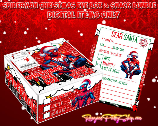 Spiderman Christmas Eve Box with Snacks Digital Bundle | Christmas Eve Digital Bundle | INSTANT DOWNLOAD | Digital Files