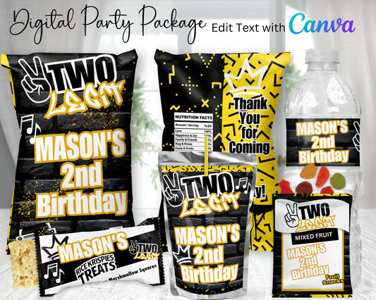 Two Legit Digital Party Package | Edit Text with Canva | Party Package | Digital Items | Edit | Save | Download | Print |
