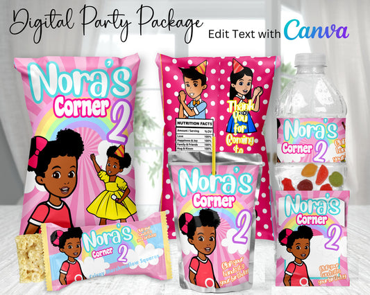 Gracie's Corner Digital Party Package | Edit Text with Canva | You Edit | You Save | You Download | You Print | Digital File Only