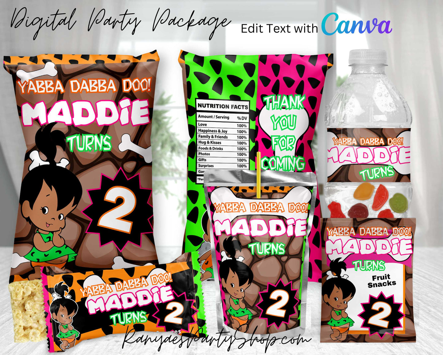 African American Pebbles Digital Party Package | Edit Text with Canva | You Edit | You Save | You Download | You Print | Digital File Only