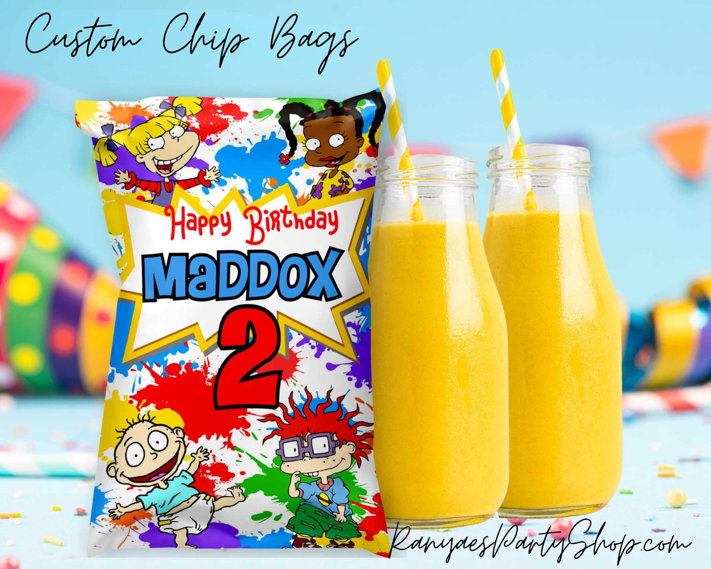 Rugrats Chip Bag Favors | Custom Chip Bags | Custom Birthday Chip Bags | Rugrats Chip Bags