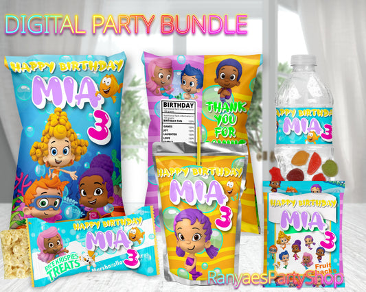 Bubble Guppie Digital Party Package | Bubble Guppie Party Bundle | Bubble Guppie Birthday Party Package | Digital File Only