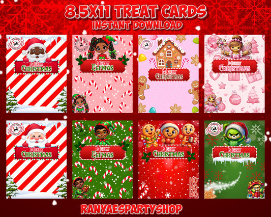 Christmas Treat Cards | Kid Christmas Gifts | INSTANT DOWNLOAD | 8.5x11 Treat Card Designs