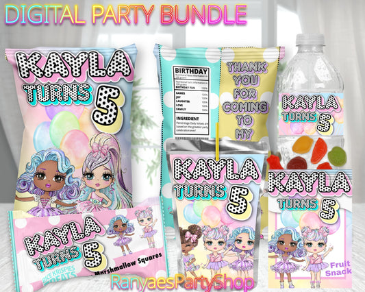 Doll Digital Party Package | Doll Party Bundle | Doll Birthday Party Package | Digital File Only
