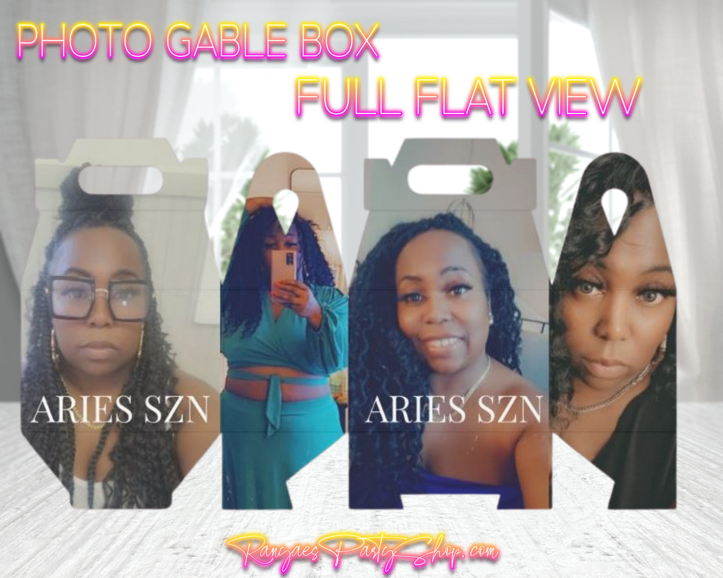 Custom Photo Gable Box | Set of 10 Gable Boxes | Party Favor Box