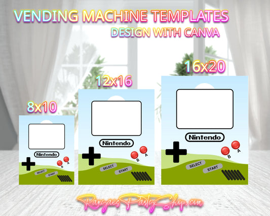 Vending Machine Gameboy Templates | 8x10 -12x16 -16x20 | Blank Templates | You Design | Canva Template