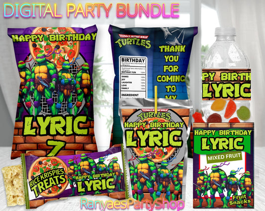 Ninja Turtles Digital Party Package | TMNT Party Bundle | Ninja Turtles Birthday Party Package | Digital File Only