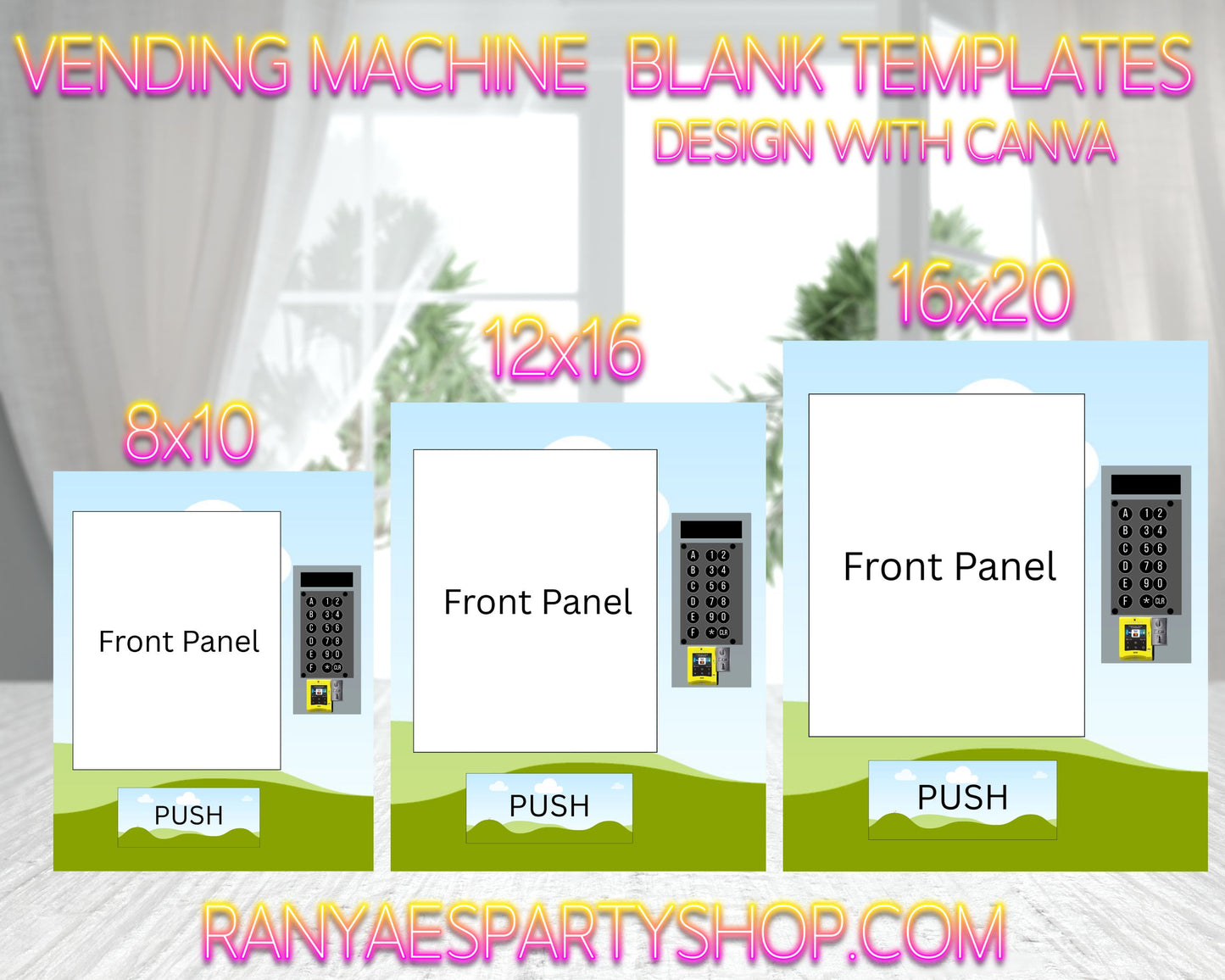 Vending Machine Templates | 8x10 -12x16 -16x20 | Blank Canva Templates | You Design | Canva Template