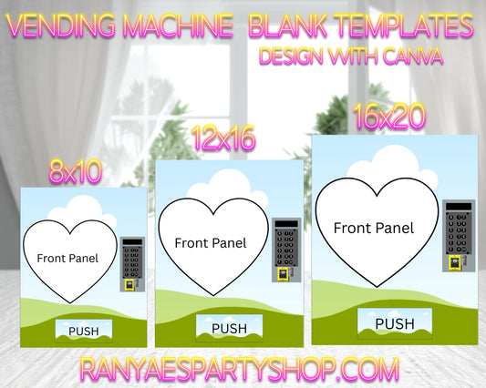 Heart Vending Machine Templates | 8x10 -12x16 -16x20 | Blank Canva Templates | You Design | Canva Template