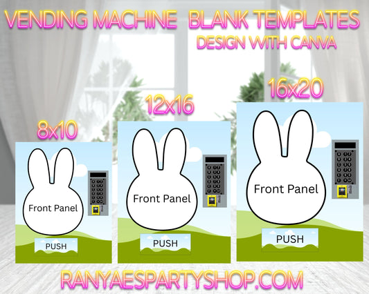Bunny Vending Machine Templates | 8x10 -12x16 -16x20 | Blank Canva Templates | You Design | Canva Template