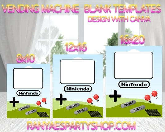 Gameboy Vending Machine Templates | 8x10 -12x16 -16x20 | Blank Canva Templates | You Design | Canva Template