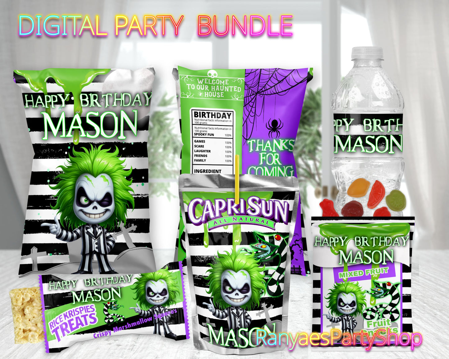 Beetlejuice Digital Party Package | Beetlejuice Party Bundle | Beetlejuice Birthday Party Package | Digital File Only