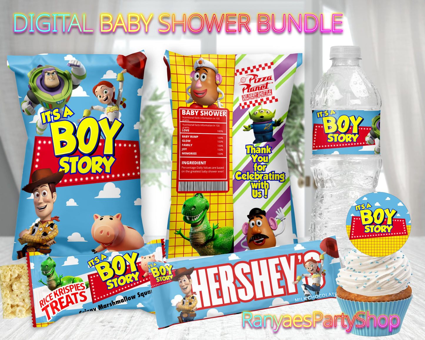 Boy Story Baby Shower Digital Package | Instant Download | You Download | You Print | You Assemble