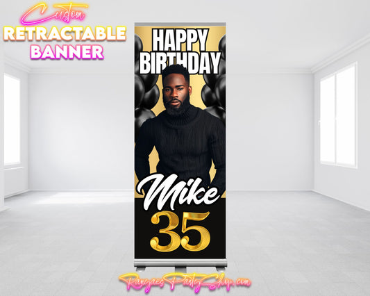 Custom Birthday Retractable Banner | Birthday Banner | Retractable Birthday Banner | Birthday Party Banner