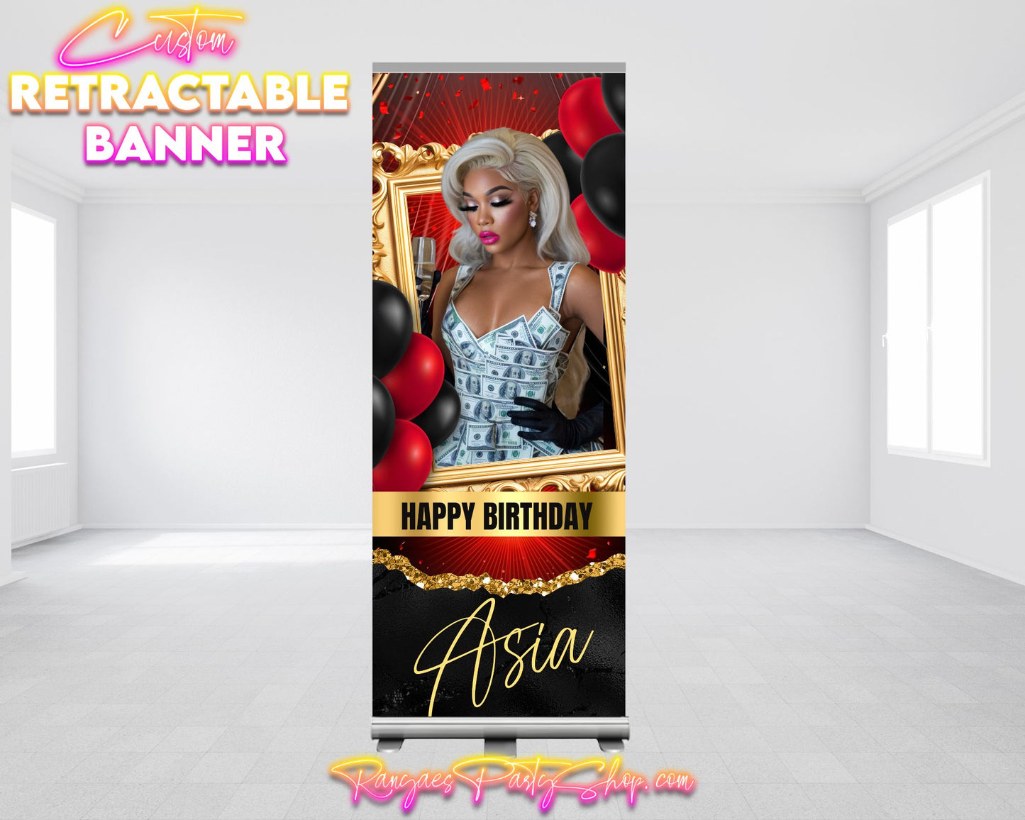 Custom Birthday Retractable Banner | Birthday Banner | Retractable Birthday Banner | Birthday Party Banner