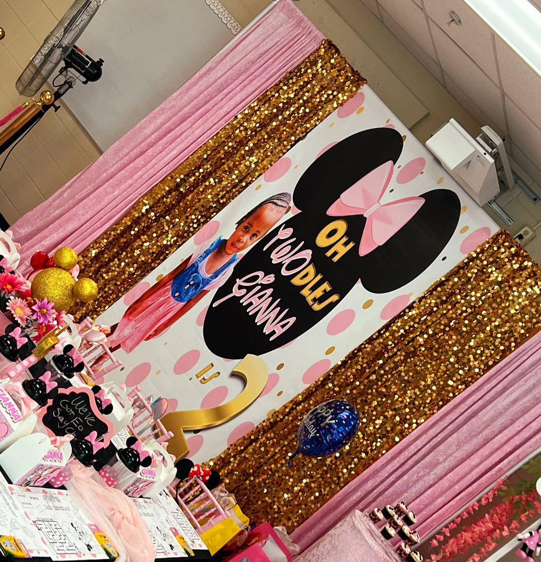 Minnie Mouse Backdrop | Minnie Mouse Banner | Party Backdrop | Birthday Backdrop | Minnie Mouse Party