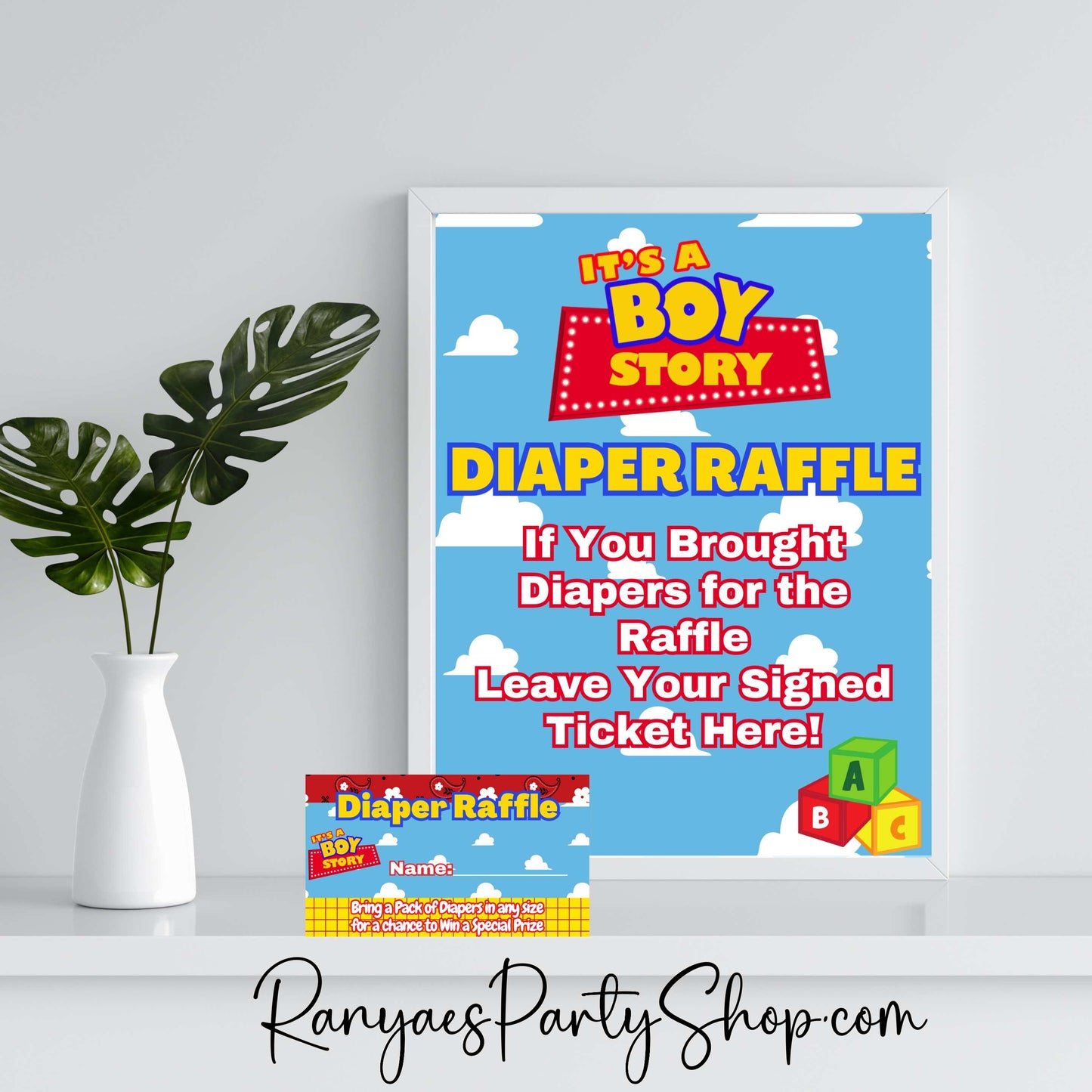 Boy Story Diaper Raffle | Boy Story Baby Shower | Diaper Raffle | Boy Story | Instant Download