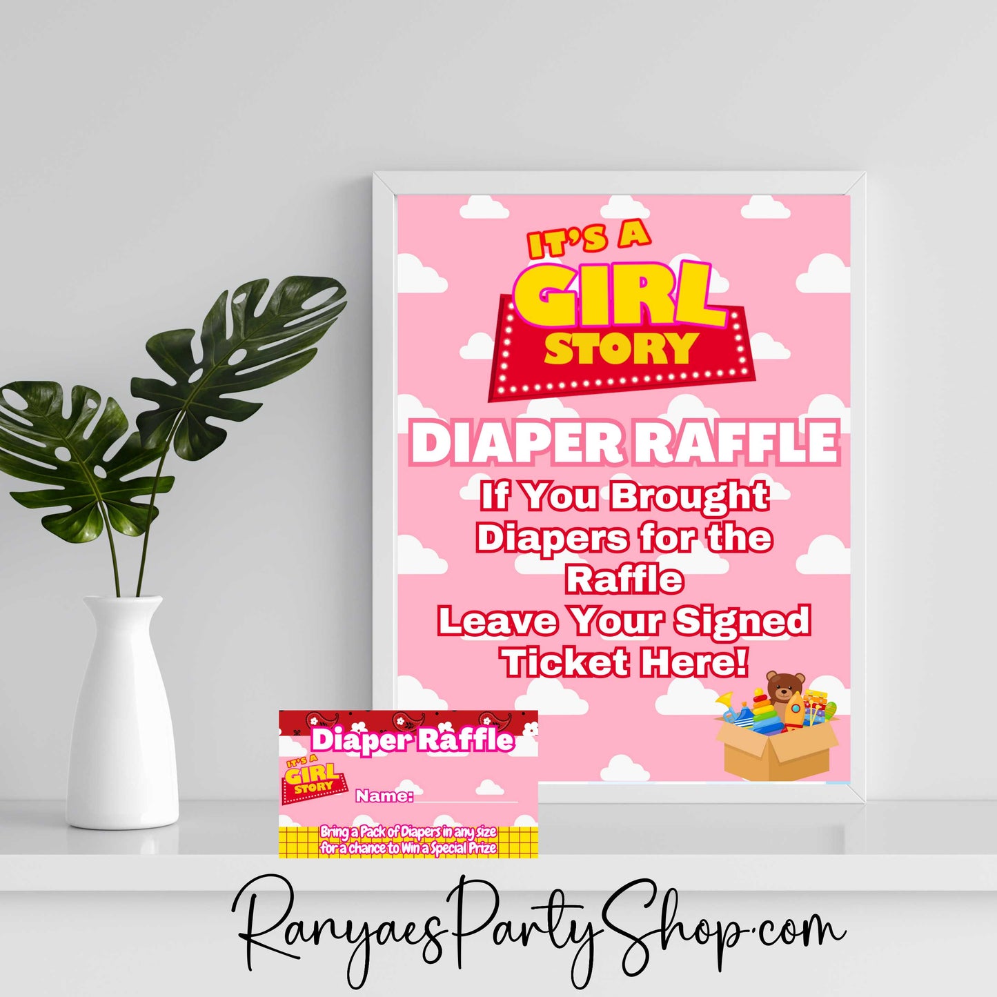 Girl Story Diaper Raffle | Girl Story Baby Shower | Diaper Raffle | Girl Story | Instant Download
