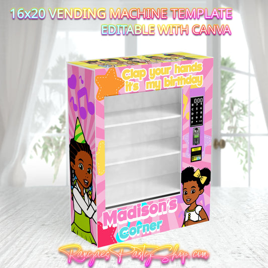 Gracie Corner Vending Machine Template | Editable 16x20 Canva Template | Gracie Corner Party Gift | Custom Vending Machine
