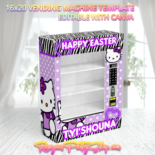 Hello Kitty Vending Machine Template | Editable 16x20 Canva Template | Hello Kitty Party Gift | Custom Vending Machine