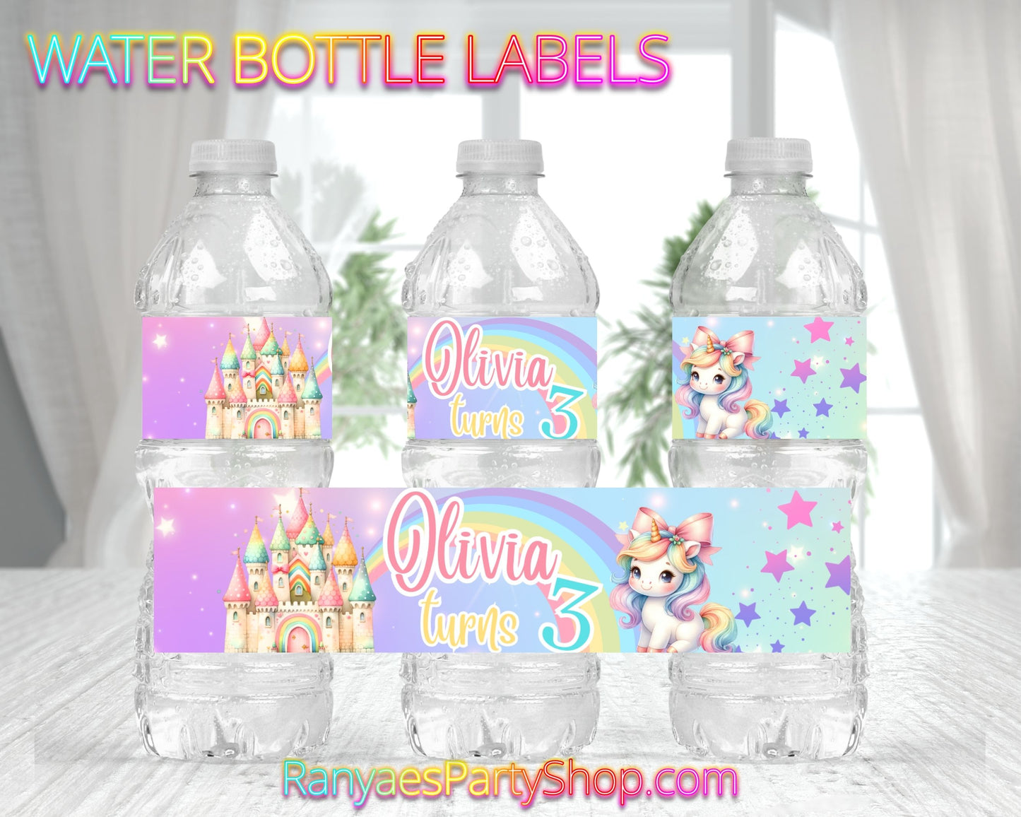Unicorn Water Bottle Labels | Custom Water Bottle Labels | Magical Unicorn Party | Unicorn Water Bottle Favors