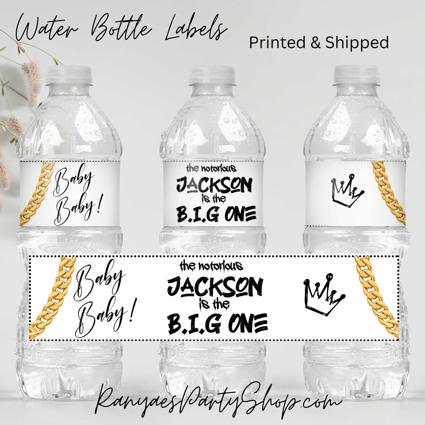 The Big ONE Water Bottle Labels | Custom Water Bottle Labels | Big One Party | First Birthday Water Bottle Favors