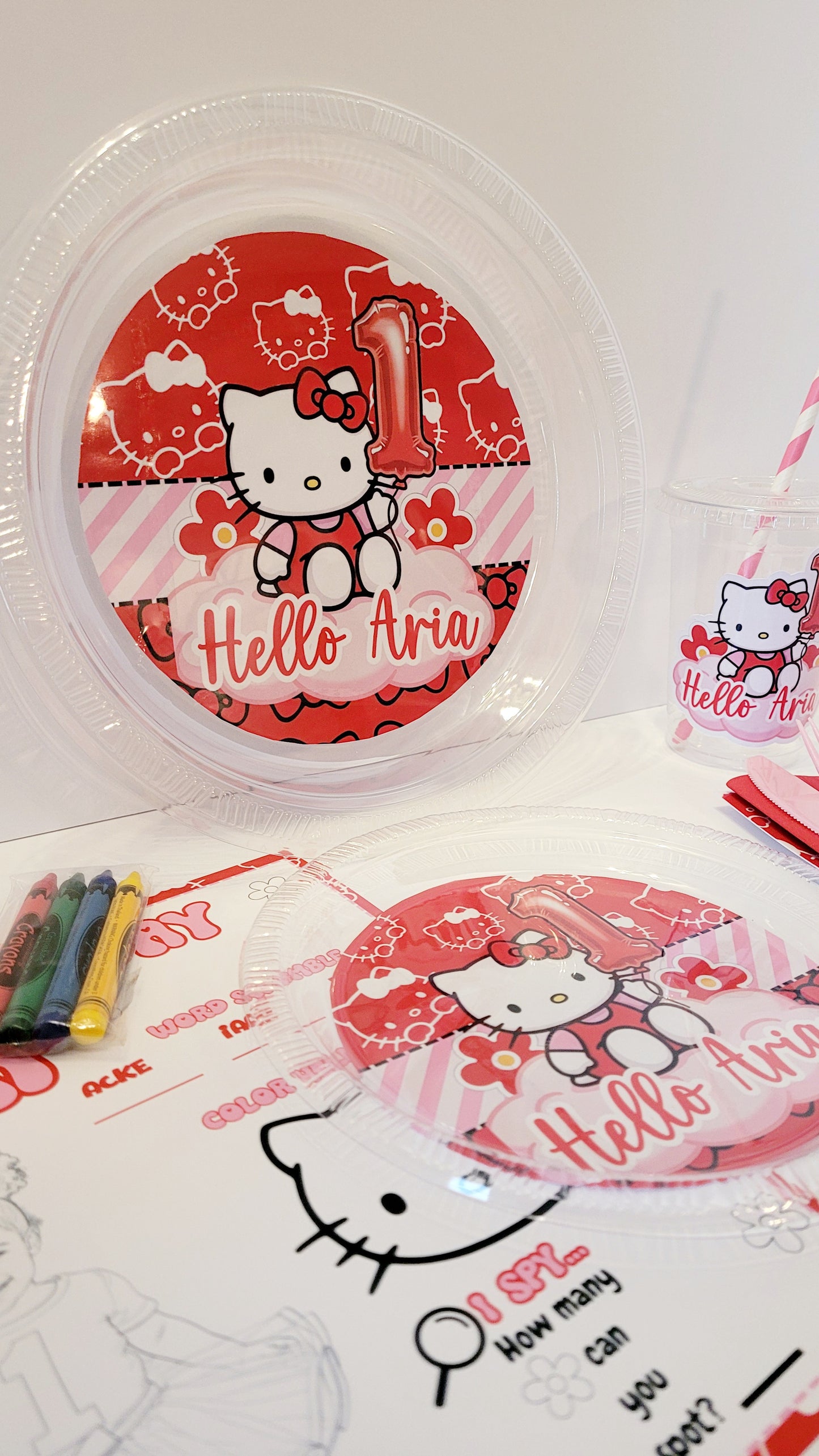 Custom Hello Kitty Party Table Set | Birthday Party Table Set | Custom Party Items | Personalized Party Table Set (Copy)