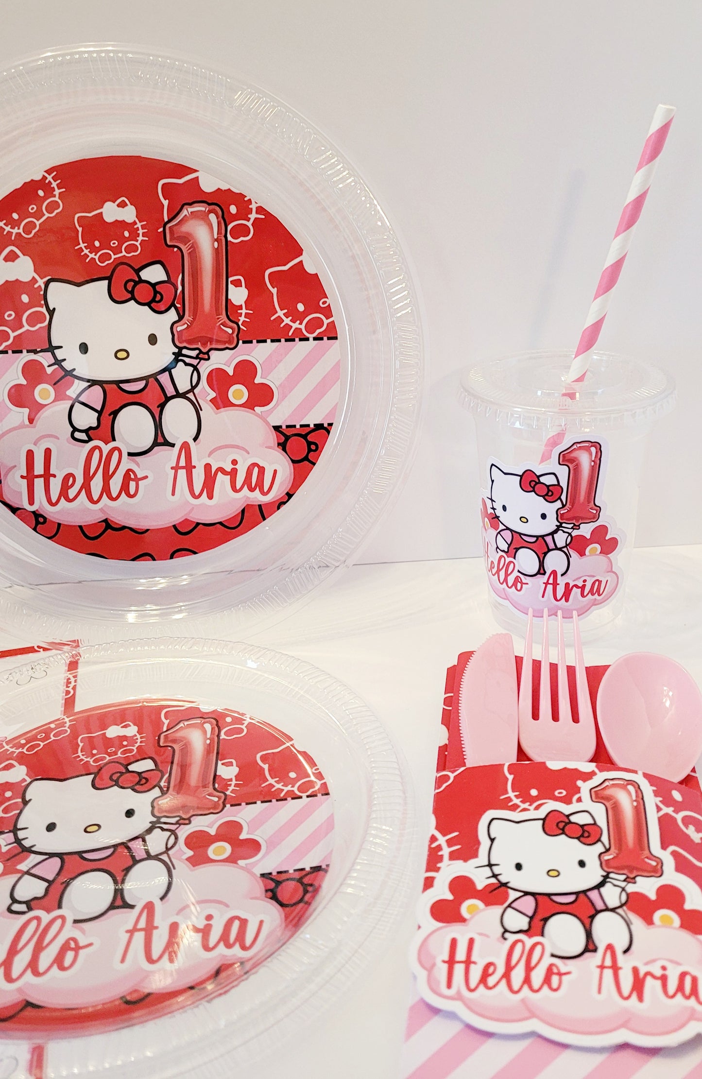 Custom Hello Kitty Party Table Set | Birthday Party Table Set | Custom Party Items | Personalized Party Table Set (Copy)
