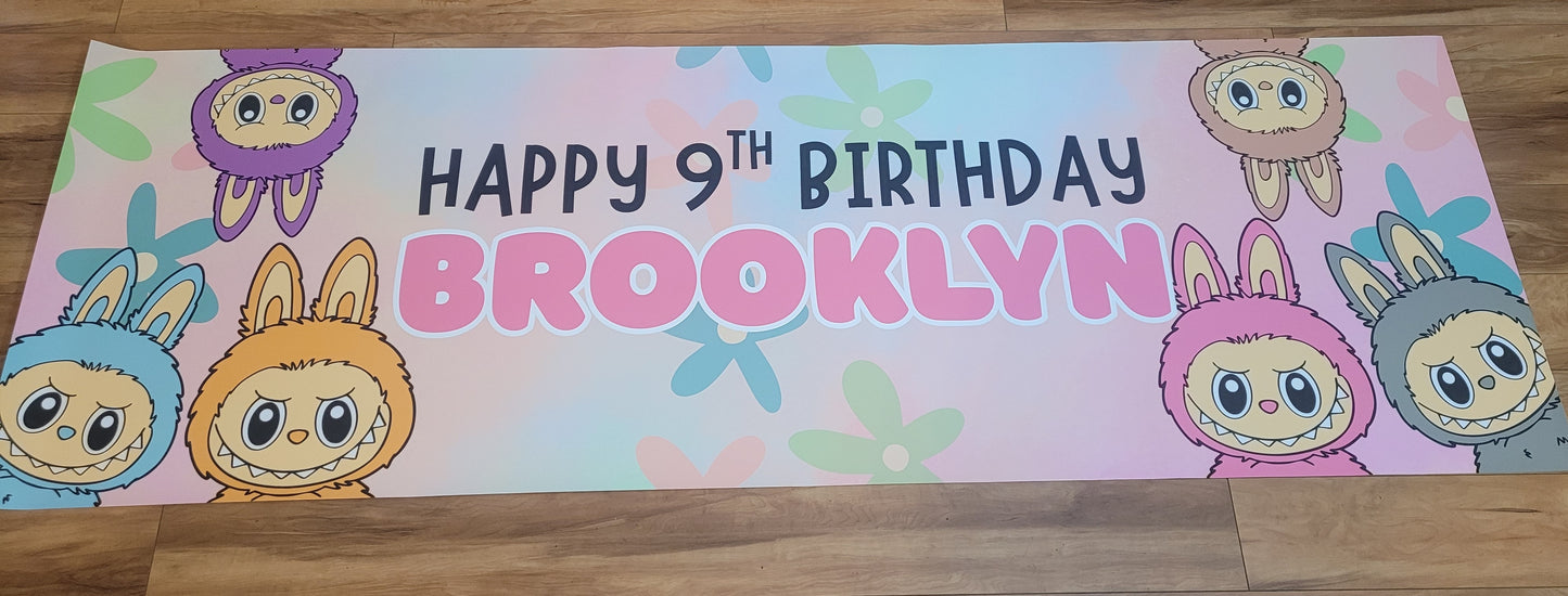 Labubu Birthday Party Banner | Labubu Birthday Party Decorations | Party Banner | Labubu Banner | Printed & Shipped
